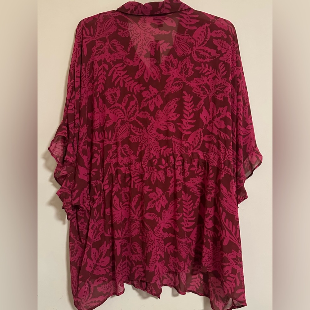 NWT Torrid Chiffon Dolman Button Up Short Sleeve Size 5X Dolman Sleeve - Picture 9 of 13